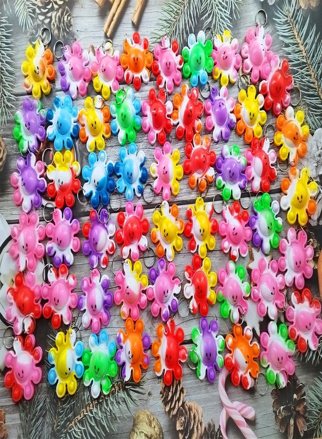 HOZKEAP 100 Packs Bulk Ocean Octopus Mini pop Fidget Assorted Color Cute Sea Creature Keychain,Boys and Girls Kids Birthday Party Favors,Classroom Students Supplies - Image 2